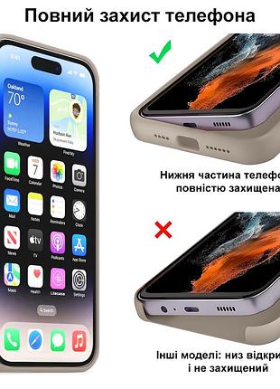 Чехол kassel silicone full case protective для iphone 16 plus с микрофиброй серый pebble 6