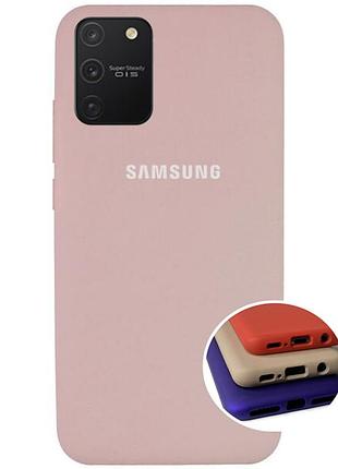 Чохол silicone full case для samsung s10 lite (01) pink sand рожевий