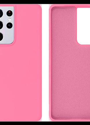 Чехол silicone case для samsung premium s21 ultra (06) light pink розовый