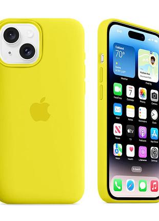Чехол kassel silicone full case protective для iphone 13 с микрофиброй желтый lemonade