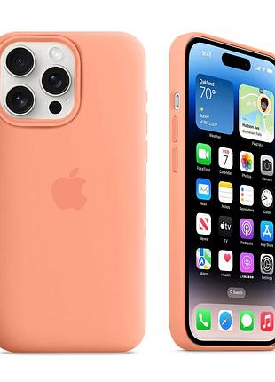 Чохол kassel silicone full case protective для iphone 16 pro з мікрофіброю персиковий peach