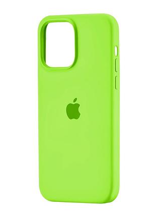 Чехол силиконовый противоударный для iphone 14 pro max защита камеры зеленый