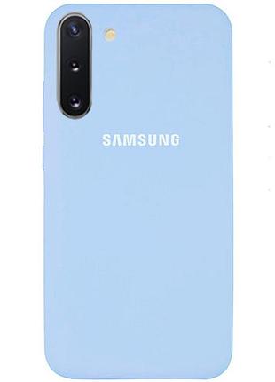 Чохол silicone case для samsung premium note 10 lilac cream (11) блакитний