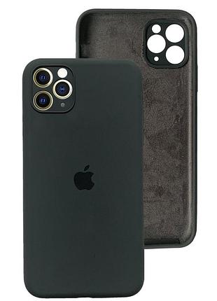 Чохол silicone case full camera protective для iphone 12 pro max dark grey темно-сірий