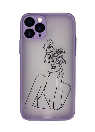 Чехол противоударный для iphone 11 pro max (11) girlflowers девушка цветы
