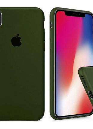 Чехол silicone full case для iphone xr khaki зеленый