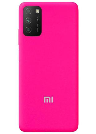 Чехол silicone case premium для xiaomi poco m3 shiny pink (21) ярко розовый