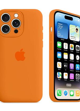 Чехол с защитой камеры kassel silicone camera protective для iphone 14 pro max (66) оранжевый kumquat