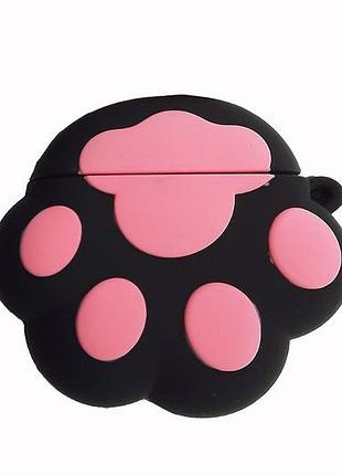 Чохол case 3d для airpods cat's foot black (11) котяча лапка чорна