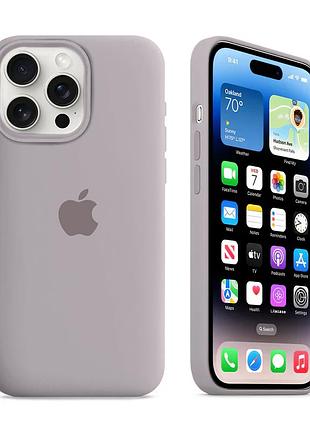 Чохол kassel silicone full case protective для iphone 14 pro з мікрофіброю сірий lavender
