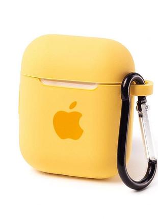 Чехол silicone case с карабином для airpods 1/2 - yellow