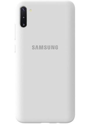 Чохол silicone case для samsung note10 (22) white білий