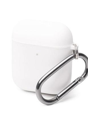 Чехол силиконовый для airpods 1 2 с микрофиброй внутри белый