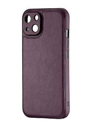 Чехол jinduka leather tpu защита камеры для iphone 14 фиолетовый