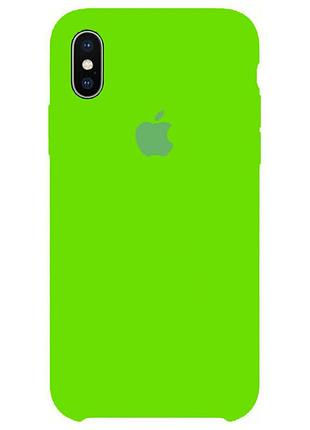 Чехол silicone case для iphone xs max lime green салатовый