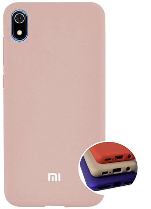 Чехол silicone full case для xiaomi redmi 7a (01) pink sand розовый