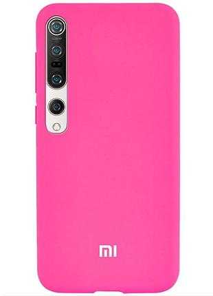 Чехол silicone case для xiaomi mi note 10 (31) shiny pink розовый