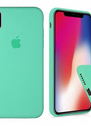 Чохол silicone full case для iphone xs max spearmint м'ятний
