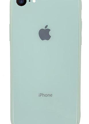 Чохол скляний glass case для iphone 8 (11) marine бірюзовий