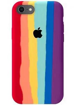 Чехол silicone rainbow case для iphone 8 (03) rainbow