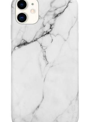 Чехол силиконовый мраморный для iphone 12 (01) silver серебряный