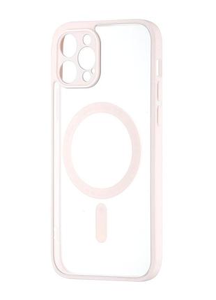Чехол силиконовый color edge с magsafe защита камеры для iphone 12 pro розовый