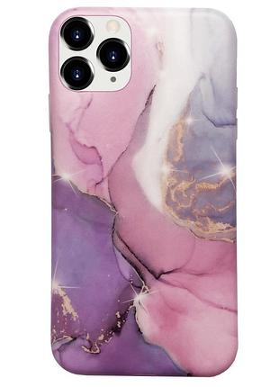 Чехол силиконовый мраморный для iphone 12 pro (08) rose розовый