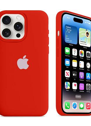 Чехол kassel silicone full case protective для iphone 14 pro с микрофиброй красный wine red