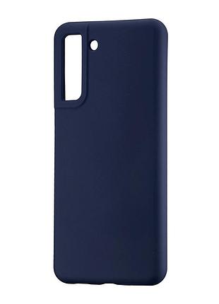Чехол силиконовый противоударный для samsung s21 fe темно-синий