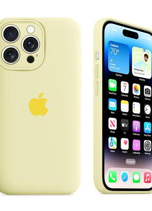 Чехол с защитой камеры kassel silicone camera protective для iphone 15 pro (51) желтый mellow yellow