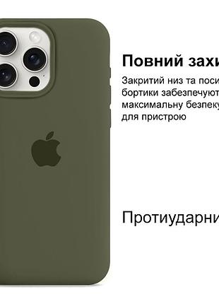 Чехол kassel silicone full case protective для iphone 13 pro с микрофиброй темно-зеленый dark olive 2