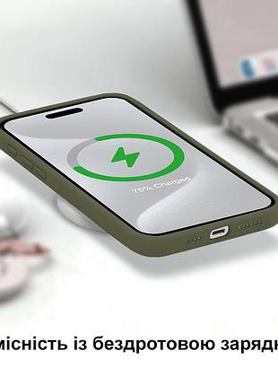 Чехол kassel silicone full case protective для iphone 13 pro с микрофиброй темно-зеленый dark olive 8
