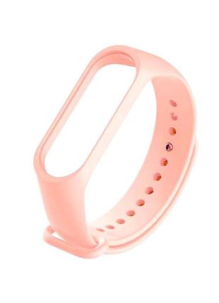 Ремешок силиконовый для mi band 3/4 противоударный светло-розовый
