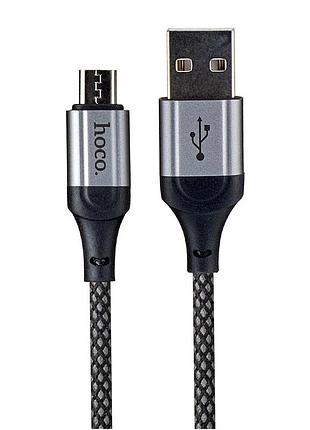 Кабель hoco x102 текстильная оплётка micro usb противоударный черный 1.3 м