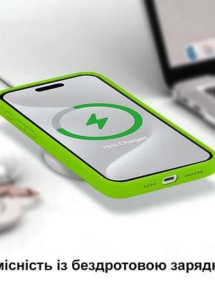 Чехол kassel silicone full case protective для iphone 15 pro с микрофиброй зеленый green 8