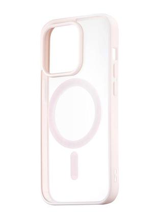 Чехол color edge с magsafe силикон противоударный для iphone 14 pro розовый