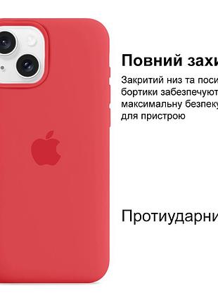 Чехол kassel silicone full case protective для iphone 13 с микрофиброй красный raspberry