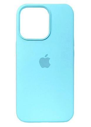 Чехол силиконовый противоударный для iphone 13 pro max защита камеры голубой