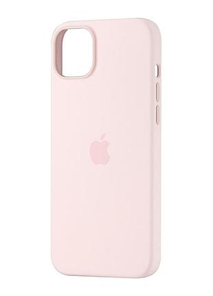 Чехол силиконовый magsafe противоударный для iphone 14 plus бледно-розовый