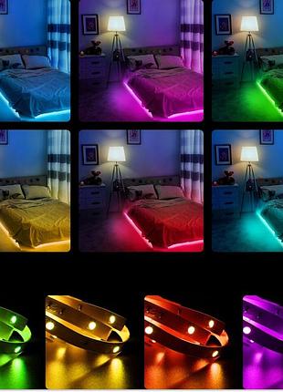 Bluetooth led лента 10м rgb с usb питанием и пультом ду для подсветки комнаты и декора интерьера