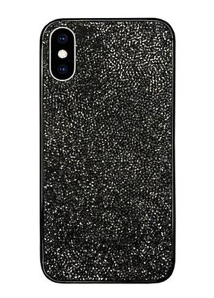 Чохол silicone diamond the bling world case для iphone x/xs (02) black чорний