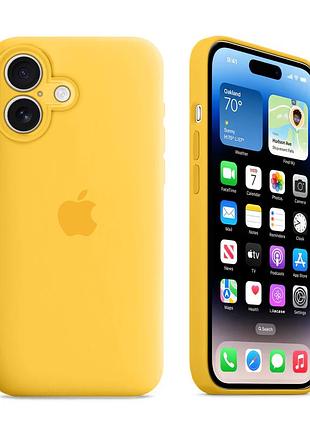 Чехол с защитой камеры kassel silicone camera protective для iphone 16 (04) желтый yellow