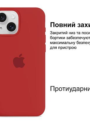 Чехол kassel silicone full case protective для iphone 15 с микрофиброй красный red 2