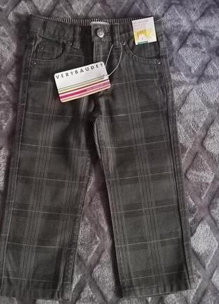 Брючки цвета хаки хлопок под джинс новые на 1,5-2года,рост 86-92см от vertbaudet