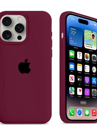 Чохол kassel silicone full case protective для iphone 13 pro max з мікрофіброю темно-червоний marsala