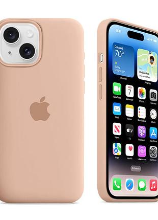 Чохол kassel silicone full case protective для iphone 14 з мікрофіброю пудра pink sand