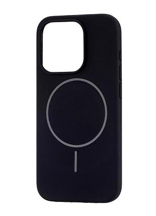 Чехол силиконовый magsafe противоударный для iphone 15 pro черный