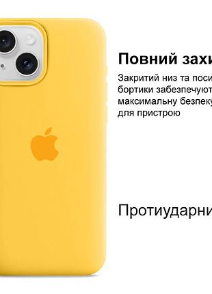 Чехол kassel silicone full case protective для iphone 14 с микрофиброй желтый yellow 2