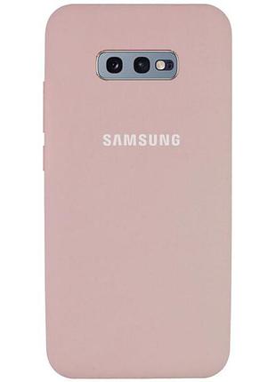 Чохол silicone case для samsung s10e (01) pink sand рожевий