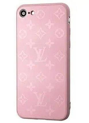 Чохол скляний glass case louis vuitton луї вітон для iphone se 2020 (08) blueberry чорниця